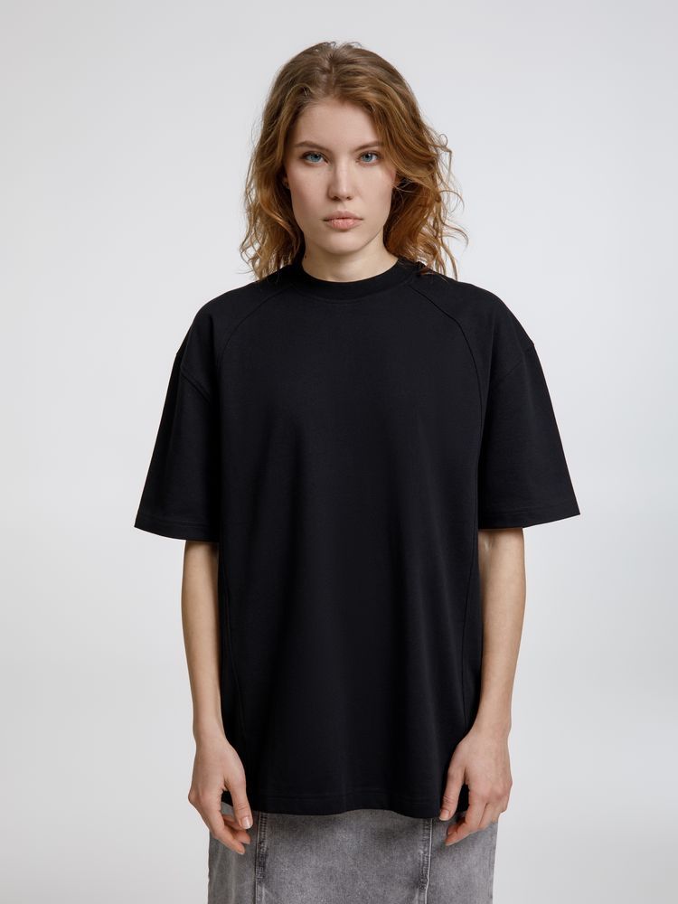 Футболка оверсайз унисекс Sideline, черная, размер XL/XXL