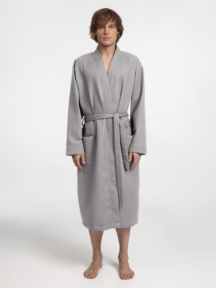 Халат вафельный Kimono, светло-серый, размер M/L