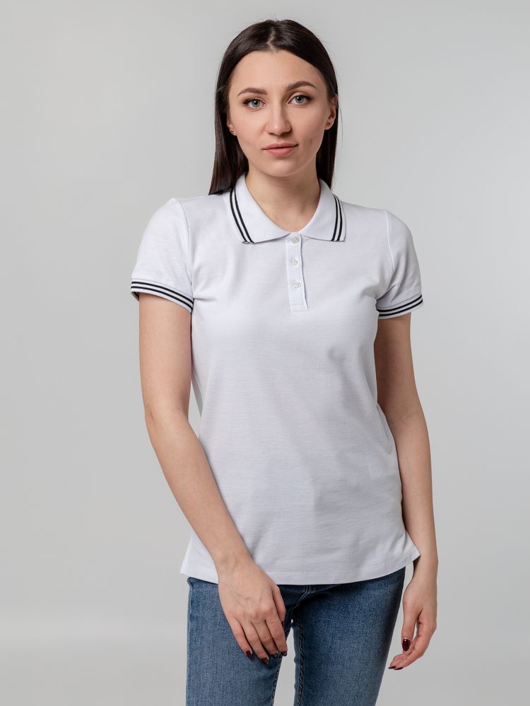 Рубашка поло женская Virma Stripes Lady, белая, размер L